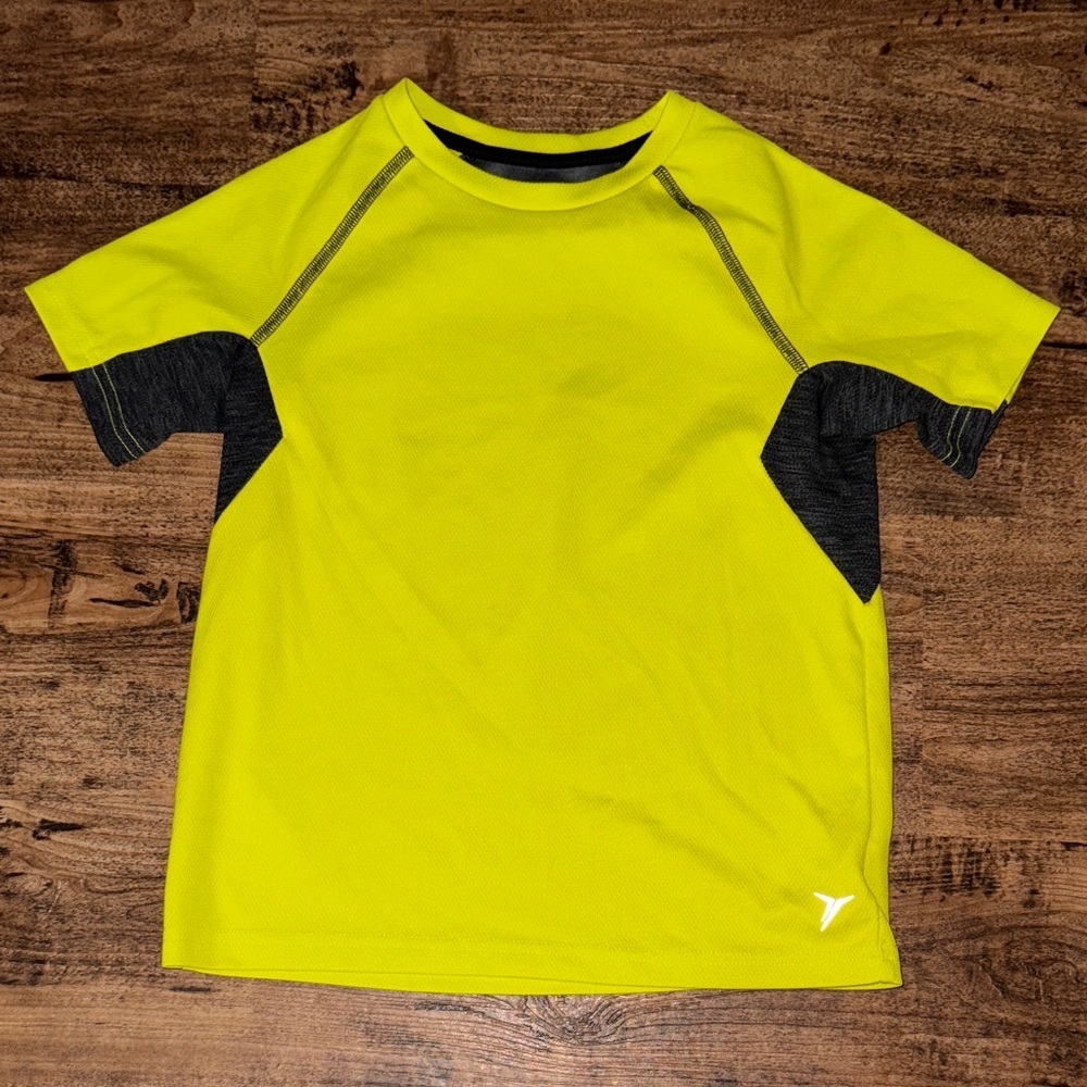 Old Navy Neon Yellow and Charcoal Short Sleeve Tee